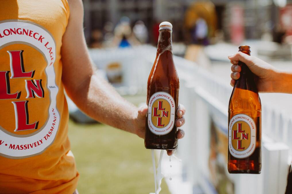 Moo Brew's Launnie Longneck Lager at last year's Mona Foma festival. Picture: MONA/Jesse Hunniford