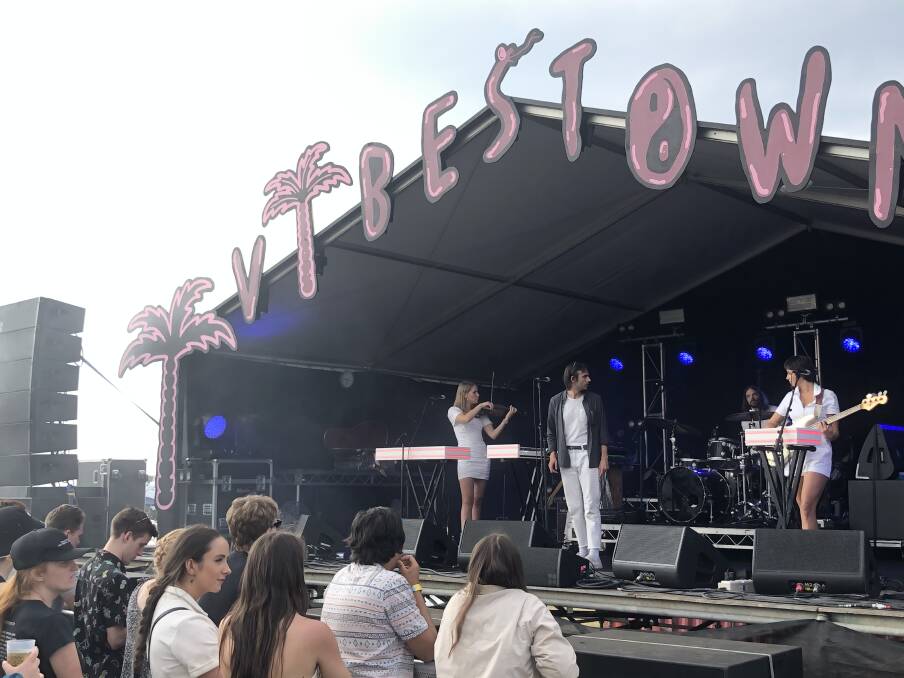 PERFECT PICTURE: Indie band I Know Leopard perform on the Vibestown Stage on day one of Party in the Paddock. Picture: Kasey Wilkins