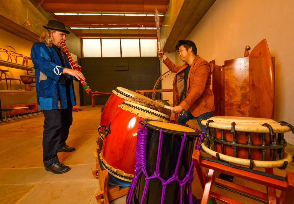 TRADITION: Brian Ritchie and Yyan Ng perform at Desgin Tasmania. Picture: Scott Gelston