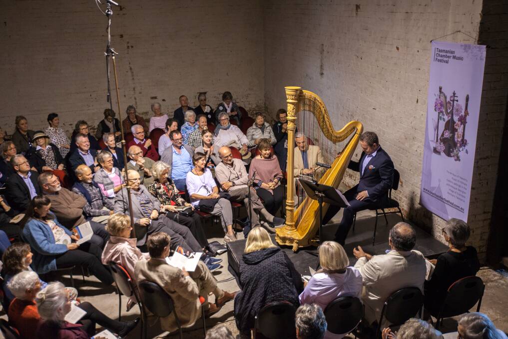 Marshall McGuire performing in the Harland Rise Barn at the 2017 Tasmanian Chamber Music Festival. Picture: supplied