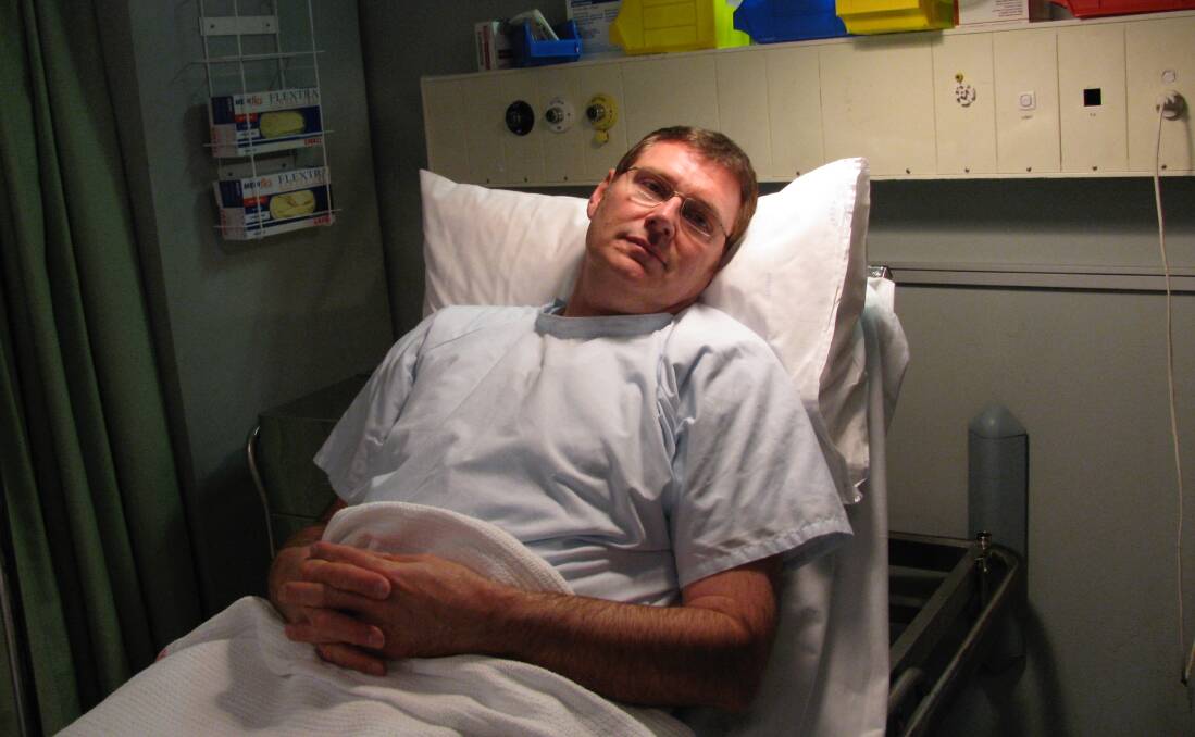 OUT OF ACTION: Alan Jordan remains at the Launceston General Hospital awaiting further surgery. Picture: supplied