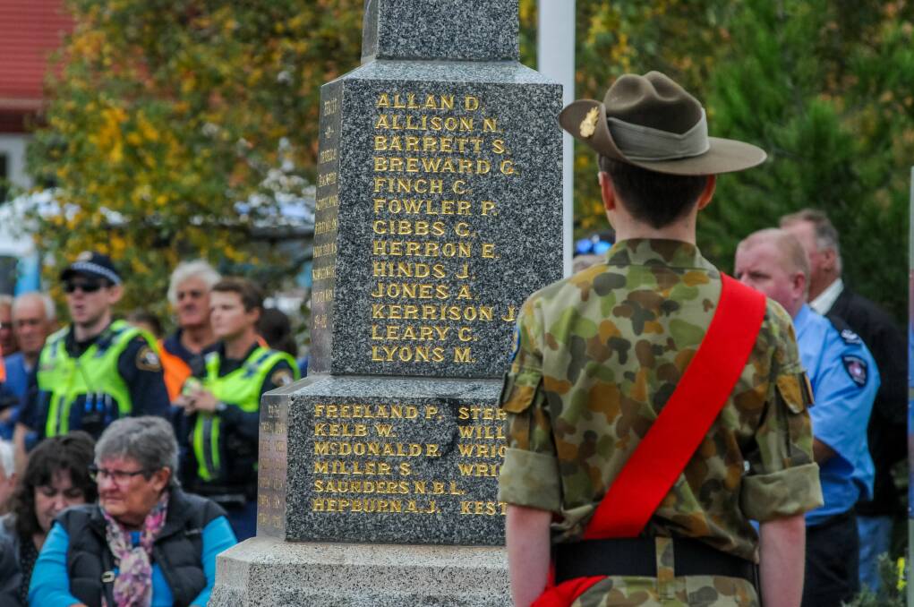 Anzac Day at Beaconsfield in 2018. Picture: Neil Richardson