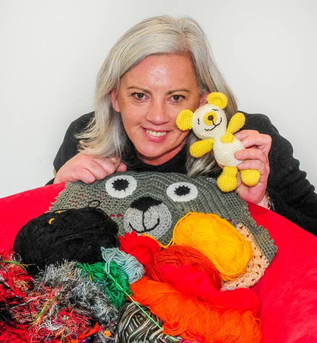IF YOU GO DOWN TO THE WOODS: Alison Filgate is leading the community to knit or crochet more than 300 teddy bears for children without, in preperation for October's Teddy Bears Picnic. Picture: Neil Richardson