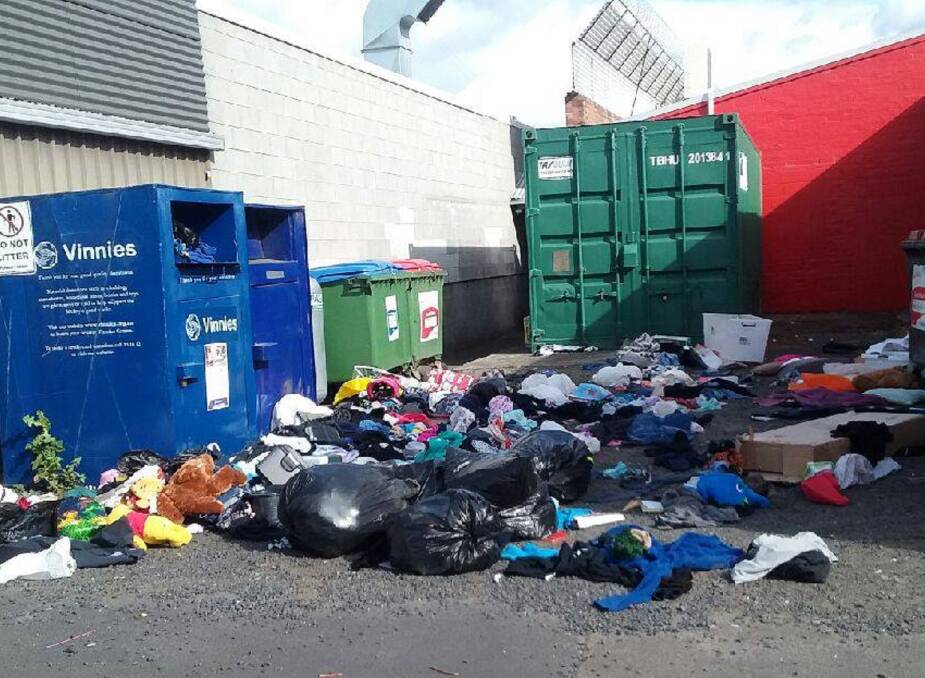 DISHEARTENING: Many quality donations to charities have been ruined by members of the community dumping rubbish in charity bins. Picture: supplied