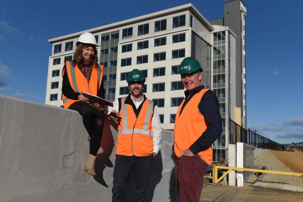 LEADING THE WAY: Nick Steel, Angela Driver, and Chris Griffin at Peppers Silo Hotel, where the 2018 program will take place. Picture: Paul Scambler