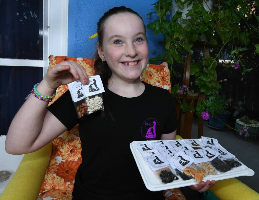 HELPING HAND: Petalynn Webb, 10, runs The Little Seed Girl. Picture: Neil Richardson