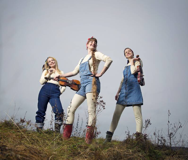 Maja Kjær Jacobsen, Elise Wessel Hildrum and Anna Lindblad make up Scandinavian folk trio Fru Skagerrak. Picture: supplied
