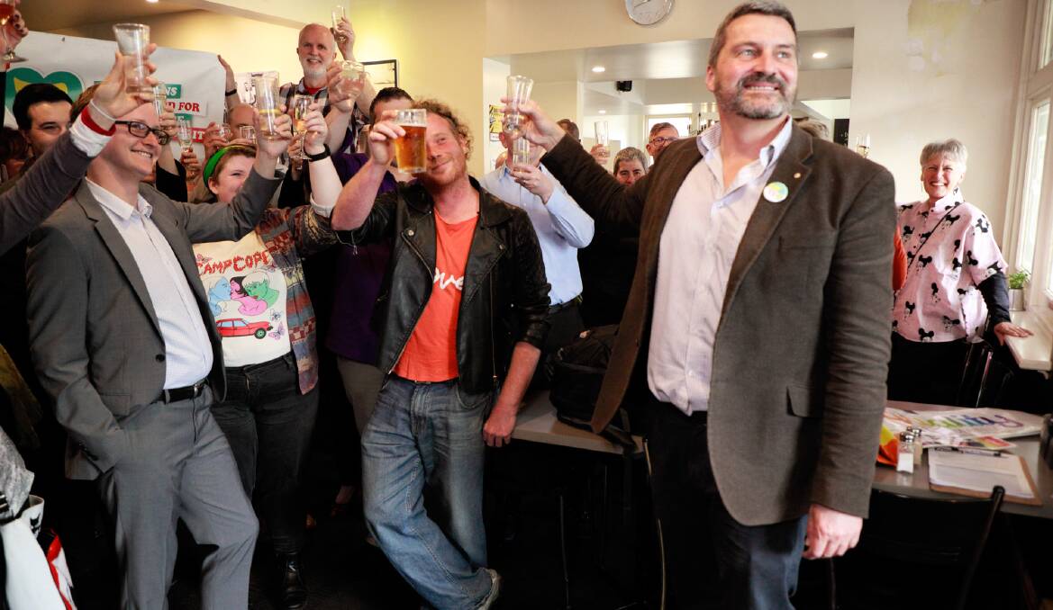 Rodney Croome and friends toast love and equality