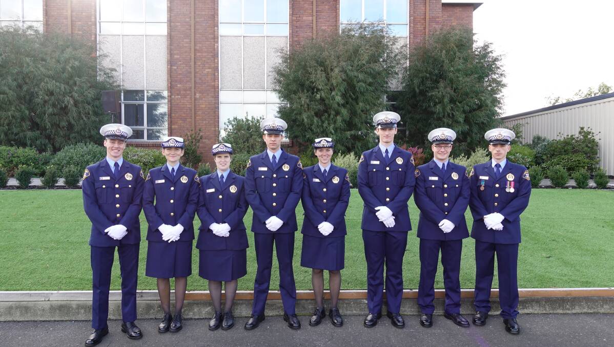 NEW POLICE: These eight new graduates will begin work in Launceston next week. Picture: Supplied.