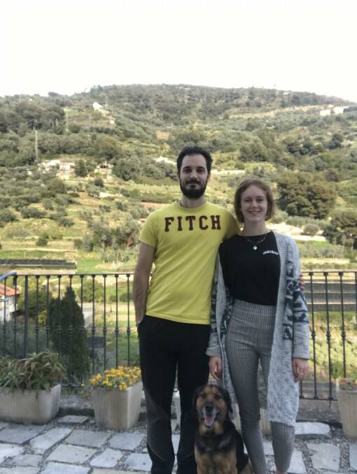 UNCERTAINTY: Monica Chalmers, 22, and her partner Simone Gadaldi are in lockdown in northern Italy and have no idea when they can return to Australia. Picture: supplied.
