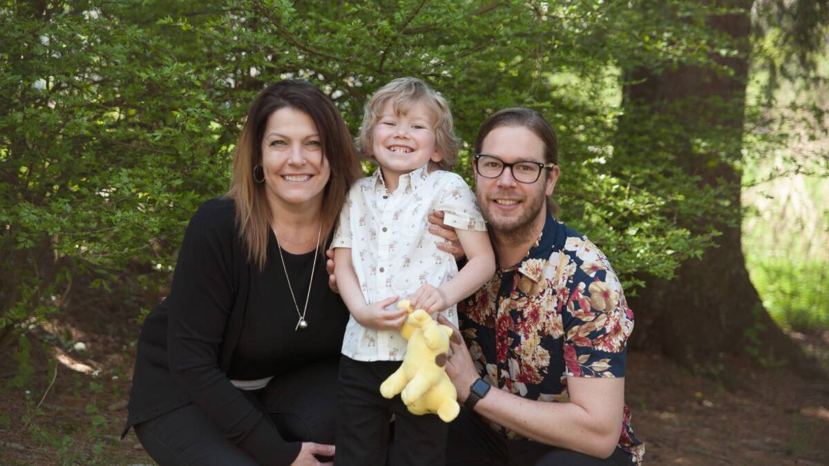 SCIENTIST ABROAD: Justin Bellenger is working on a COVID-19 vaccine in the United States where he lives with wife Leslie and son Bryson.