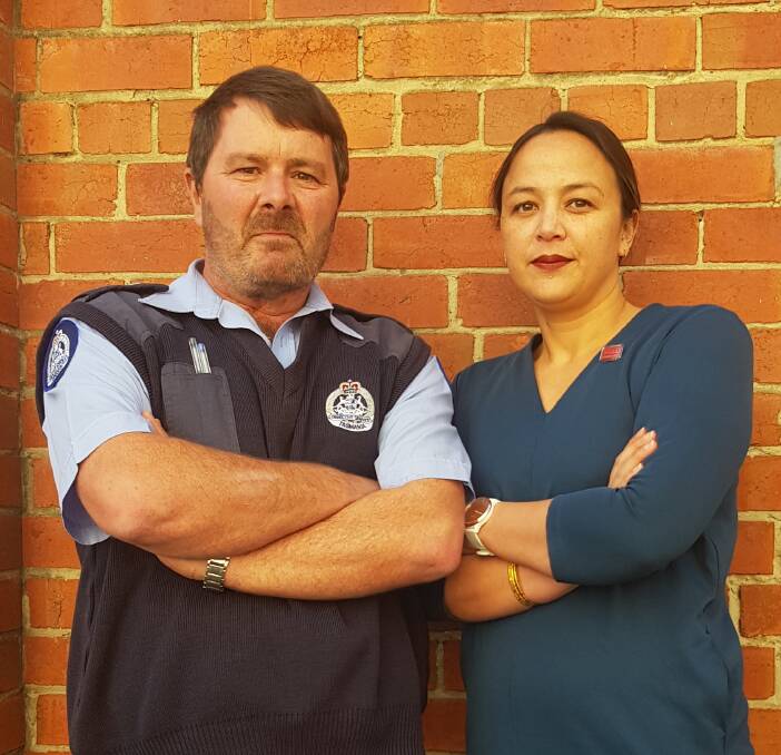 WORRIED: Union delegate and correctional supervisor Phil Pregnell and United Workers Union Tasmanian secretary Jannette Armstrong are worried about how a new Northern Prison will operate. Picture: Supplied.