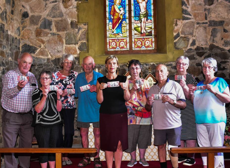 HISTORIC: Labor MP Jenna Butler (centre) and parishioner Monica Murfet (far right) want the Anglican Church to retain the church at Hadspen. Picture: Neil Richardson.