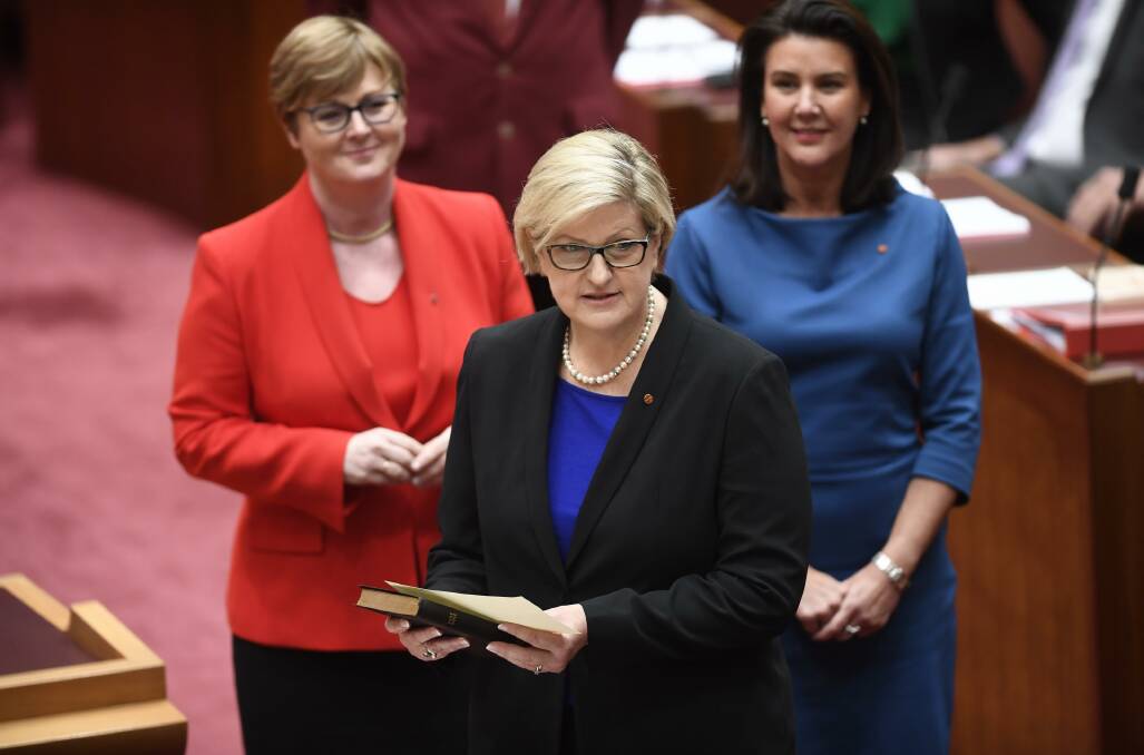 FIRST SPEECH: Senator Wendy Askew paid tribute to her family in her first speech to the Senate on Wednesday.
