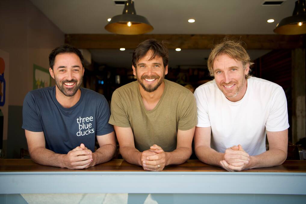 GOOD MATES: Three Blue Ducks head chefs Andy Allen, Mark LaBrooy and Darren Robertson star in a television series of the same name.