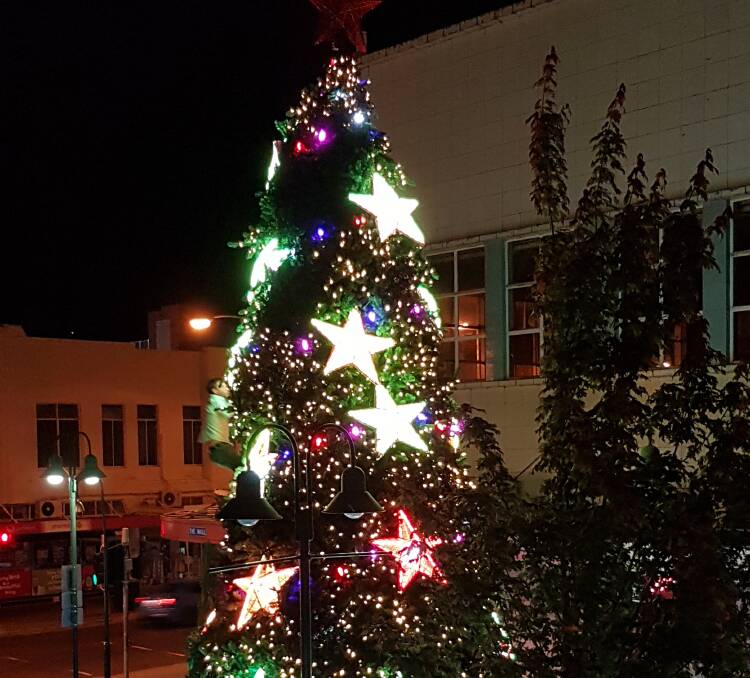 A man scales the Christmas tree on December 21. Picture: Coffee Republic