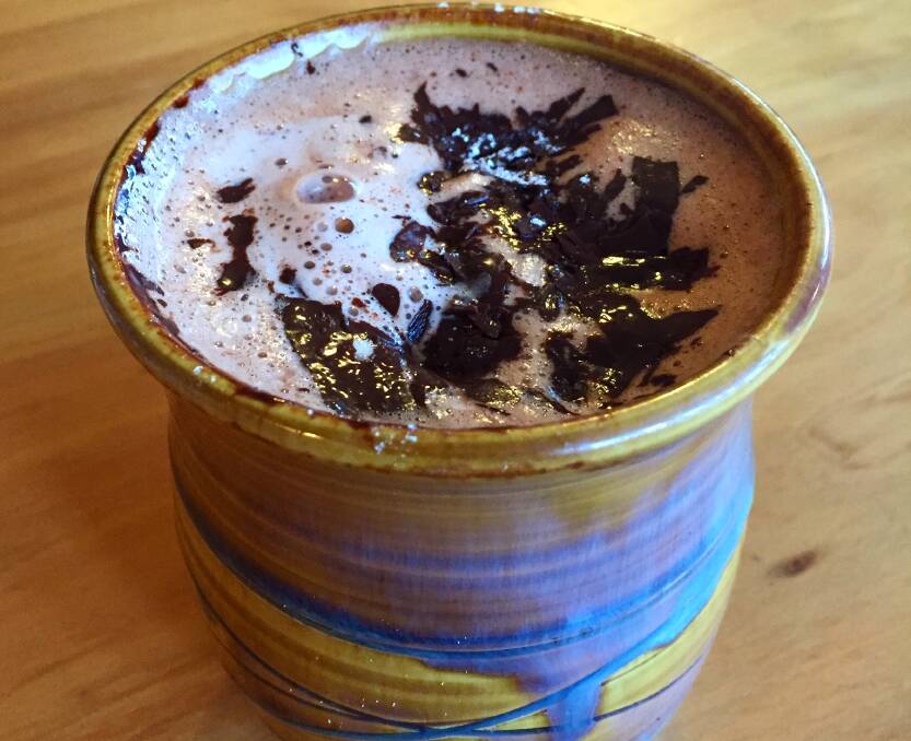CHOCOLATE WITH A KICK: One of the staples at House of Anvers' - chilli hot chocolate in an Aztec mug. Picture: CARLY DOLAN