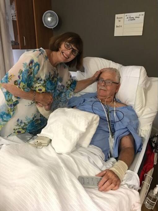 RECOVERY: Mr Geard with his wife Julie after surgery in Melbourne. Picture: Supplied