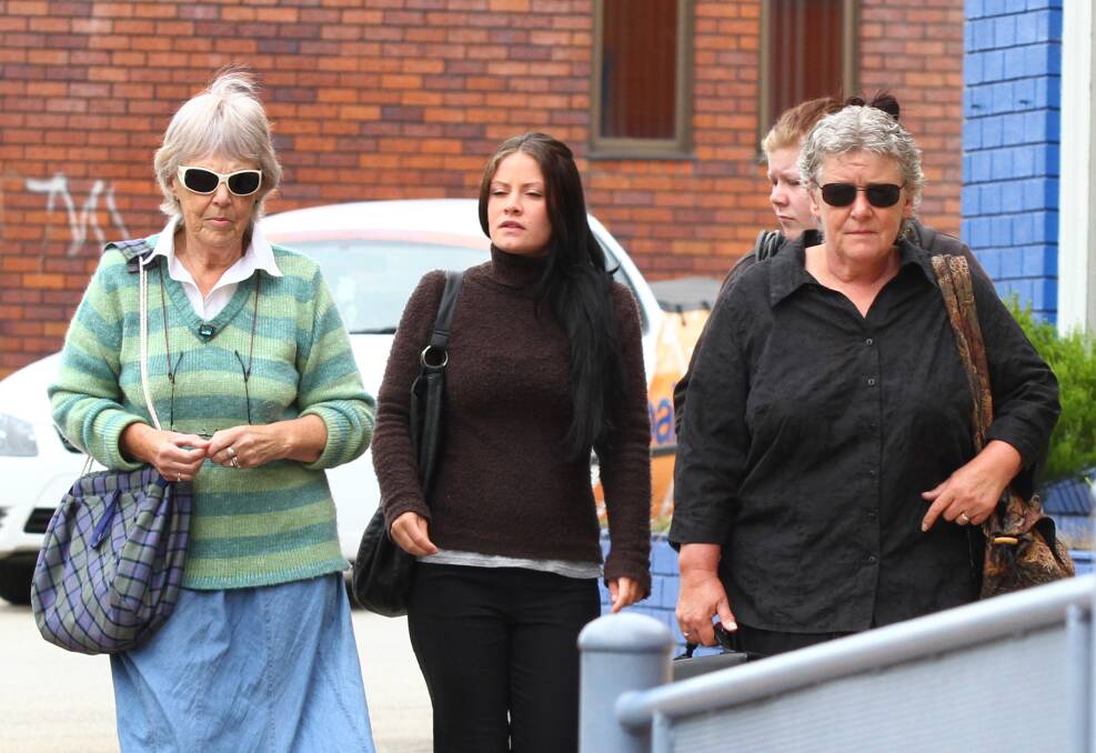 Family members, Julie Payne, Linda Black and Karel Black, leaving the inquest into Helen Munnings' disappearance, which was held in December 2011.