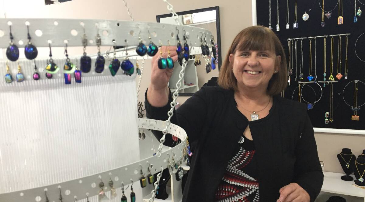 CREATOR: Longford's Linda Camilleri has been creating handmade glass jewellery for the past 10 years, which she showcases at Deloraine Creative Studios. Picture: Carly Dolan