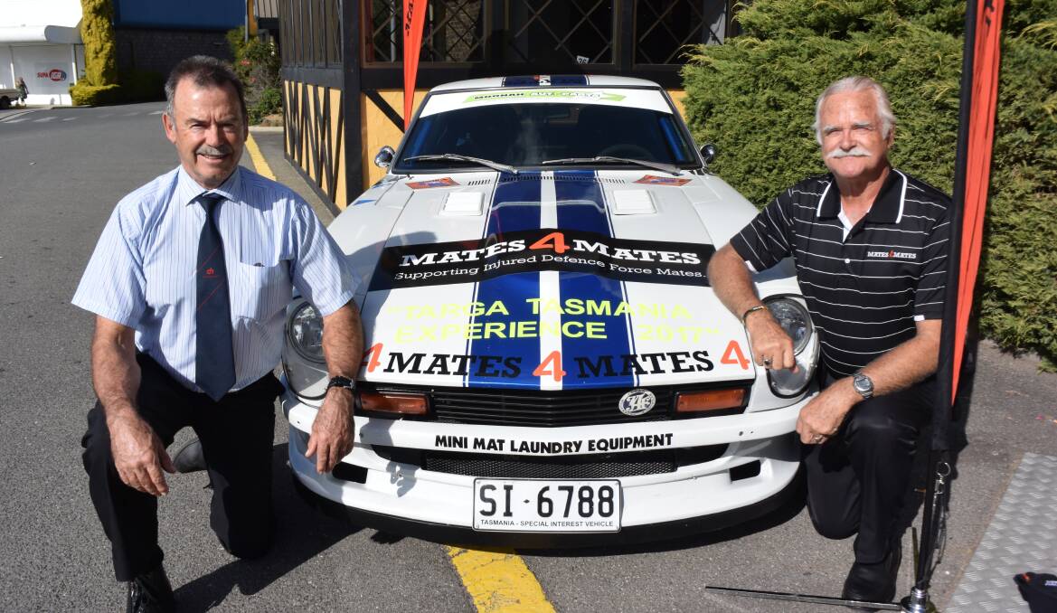 ON THEIR MARKS: Five-time Targa Tasmania champion John White and Mates4Mates driver Kim Ewart are ready for this year's competition. Picture: Carly Dolan
