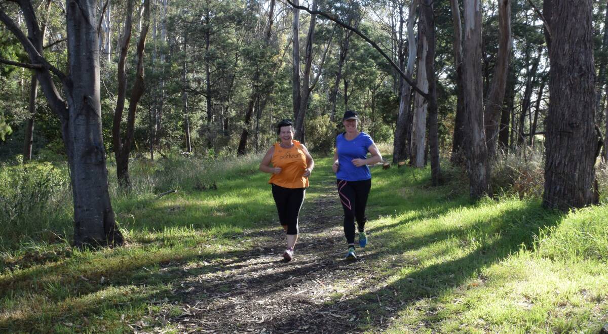 ON THEIR MARKS: Devonport's Stacey Cowling-Linnell and Railton's Catherine Stark testing out the new Railton parkrun track. Picture: Carly Dolan
