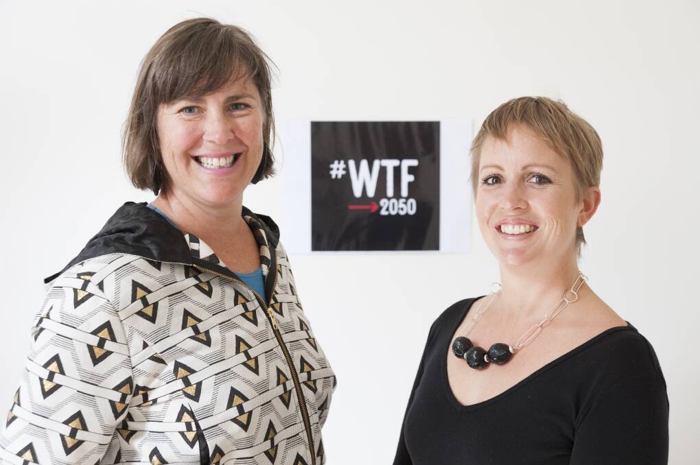 WTF2050: Jo Cook and Jess Robbins share their ideas of what Tasmania's future could be, as part of The Australia Institute Tasmania's campaign. Picture: Supplied