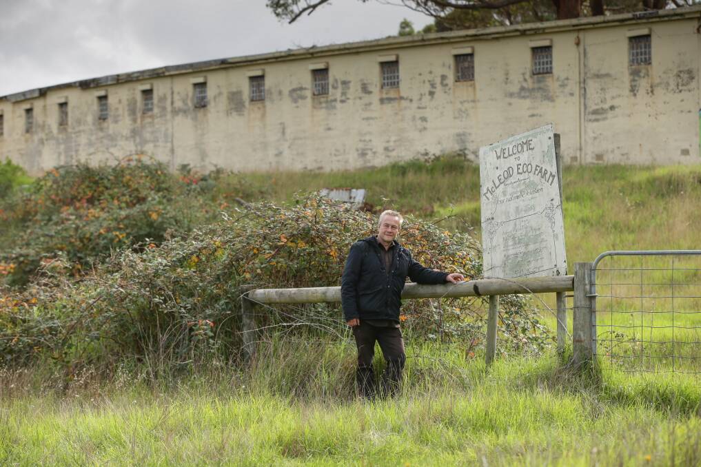 Real estate agent Phil Bock at the old prison farm site on French Island. Photo: Jason South