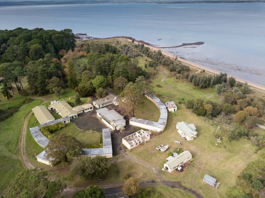 Aerial view of the former prison farm on French Island. Photo: Jason South