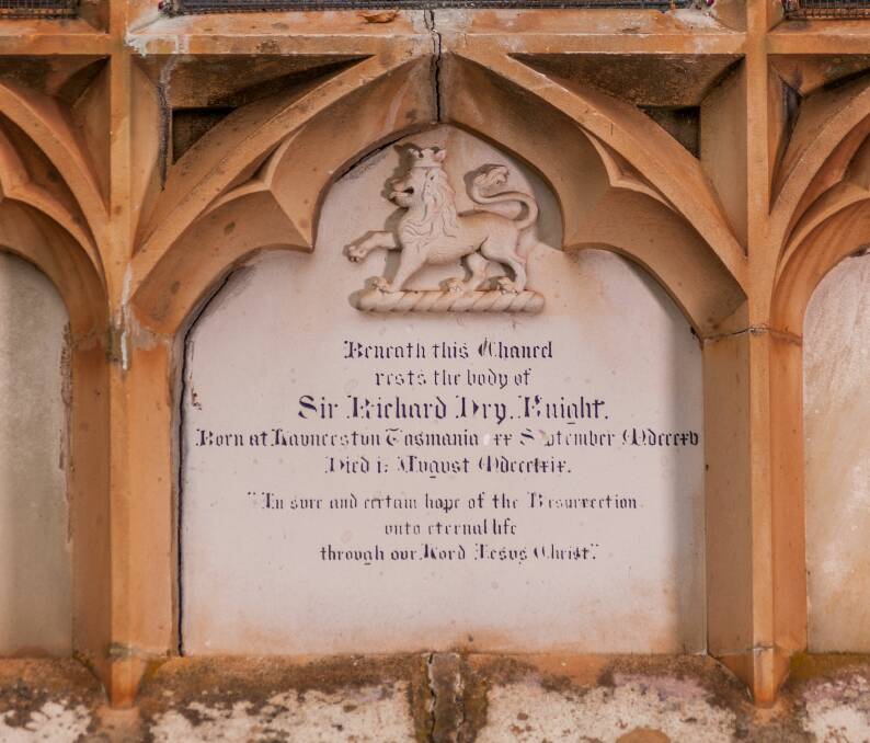 A plaque that commeorates Sir Richard Dry.