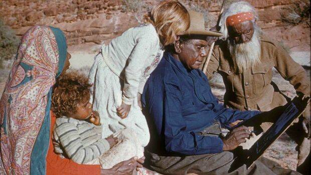 Family Legacy: Albert Namatjira with his wife and grandchildren. Picture: Supplied