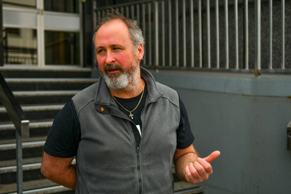 Trent Close outside the Launceston Magistrates Court following the inquest in 2018 into the 2013 death of his father Terrence Close. Picture: Scott Gelston  