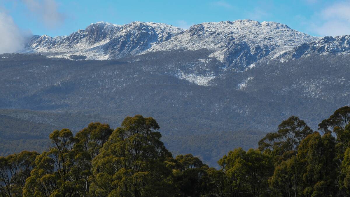 A view of snowcapped mountains from Evandale. Picture: Neil Richardson