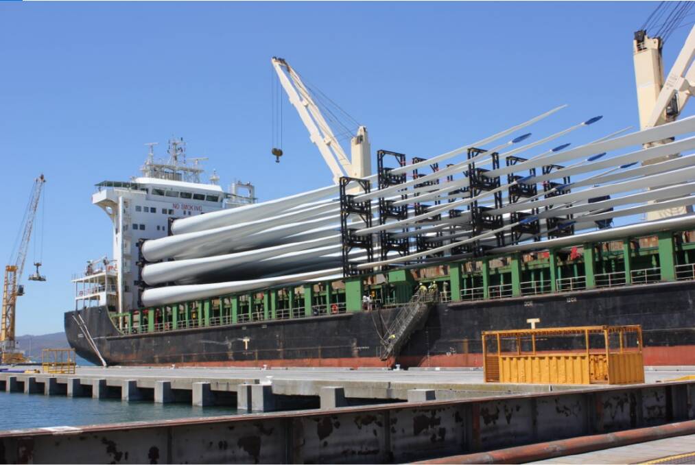 The first delivery of turbines arrive at Bell Bay. Picture: Supplied