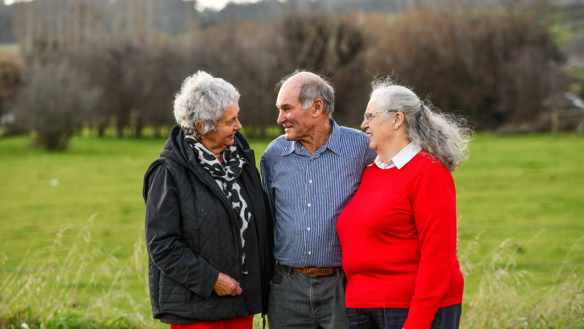 Helen Eastburn, Brian Baxter and Jayne Shapter discuss conservation during the celebrations in Lilydale on Sunday. Picture: Scott Gelston