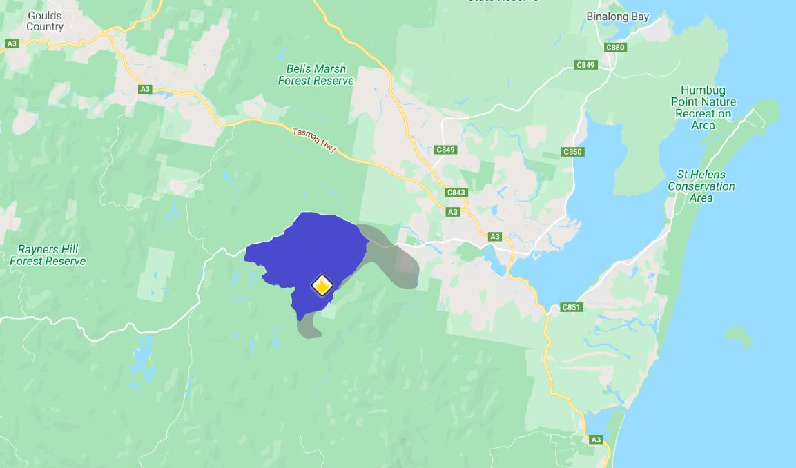 The approximate location of the fire ground. Image: TFS