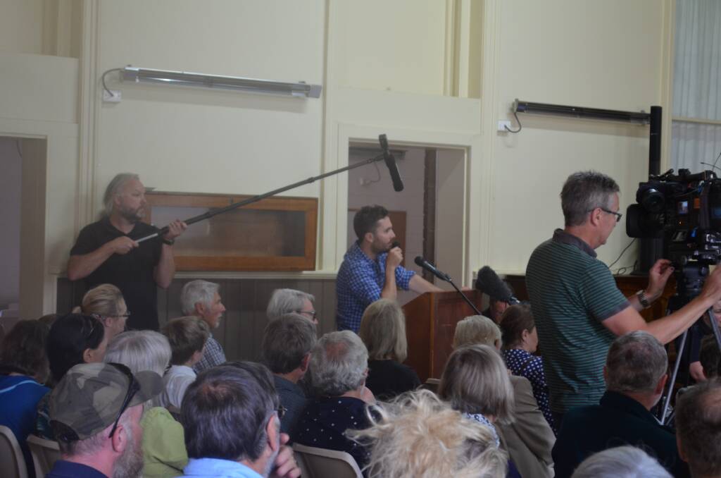 Daniel Hackett speaks at a packed Central Highlands Council meeting in Bothwell last year. Picture: Adam Holmes