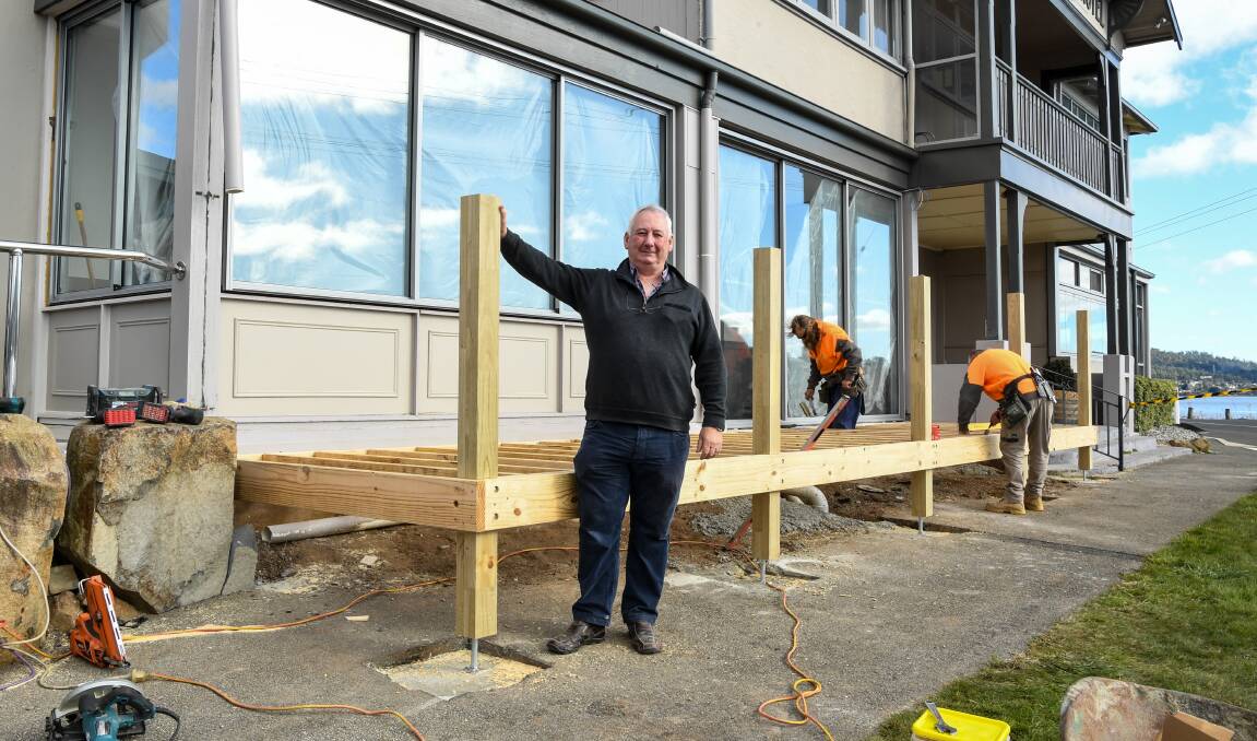 Rosevears Hotel owner Allan Virieux has overseen significant renovations to the historic venue in recent months, including rearranging the bar and restaurant, adding a deck and, soon, a bakery. He adjusted his plans based on the need to cater to locals. Picture: Neil Richardson