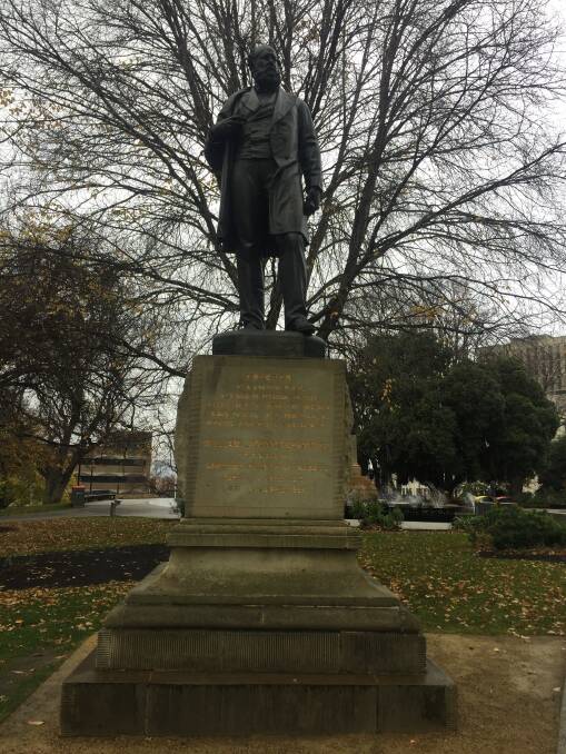 The William Crowther statue in Franklin Square is regarded as the most offensive to Tasmanian Aboriginal people. Picture: Adam Holmes