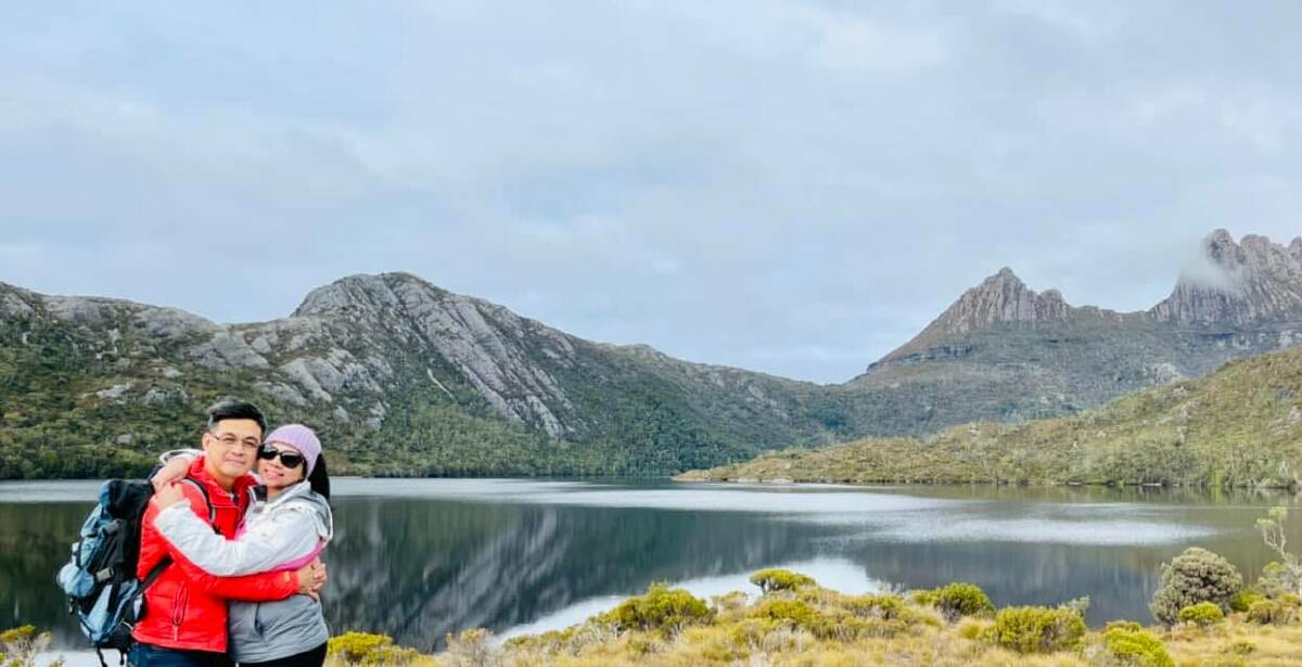 Pastor Nathan David and Chei David were climbing as many mountains as they could in Tasmania with their three children before tragedy struck on the Bass Highway on Saturday. Picture: supplied