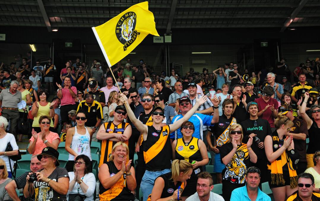 Richmond and Hawthorn fans at a preseason game at York Park in 2013, the last time the Tigers played in Launceston. Despite the non-competitive preseason, organisers remain hopeful of a strong crowd. Picture: Phillip Biggs