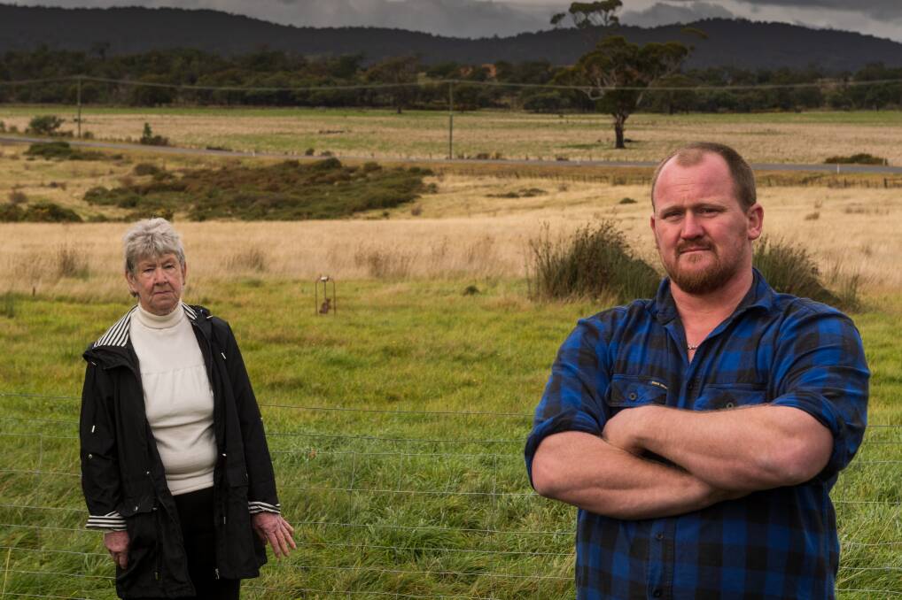 OPPOSITION: Barbara Nicholas and Josh Adams are among the residents who live near the site of a proposed biosolids composting facility. Picture: Phillip Biggs