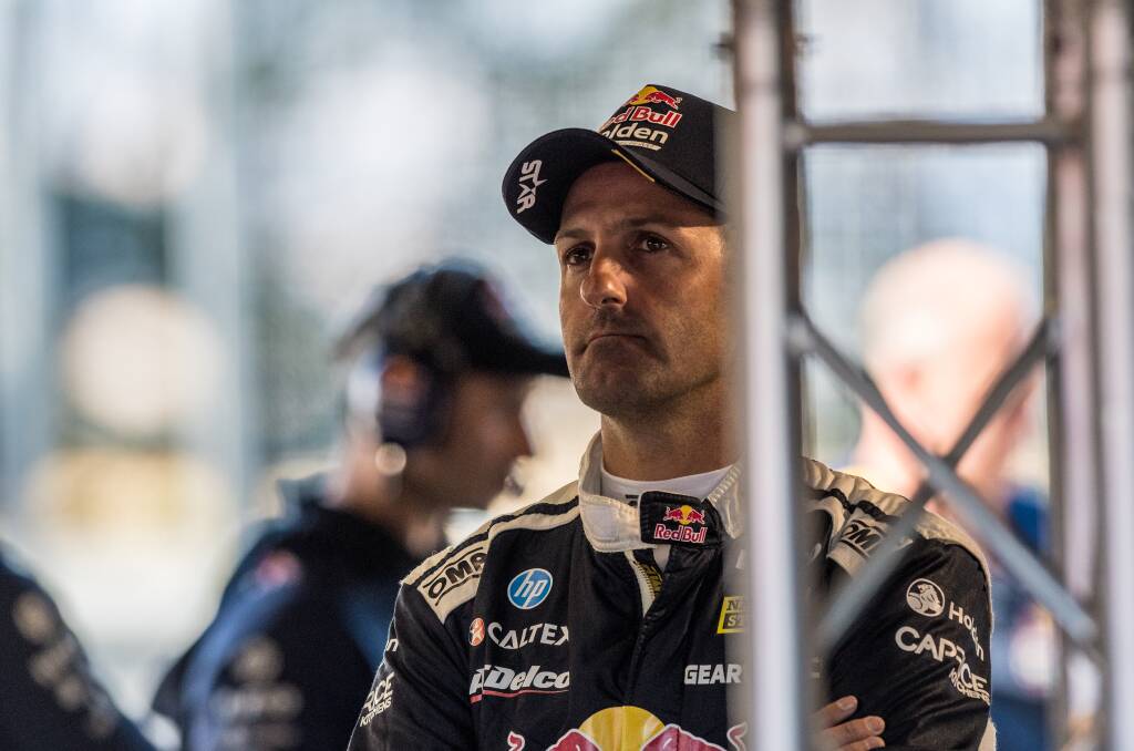 Jamie Whincup ponders his qualifying error, which sees him starting from 15th. Picture: Phillip Biggs