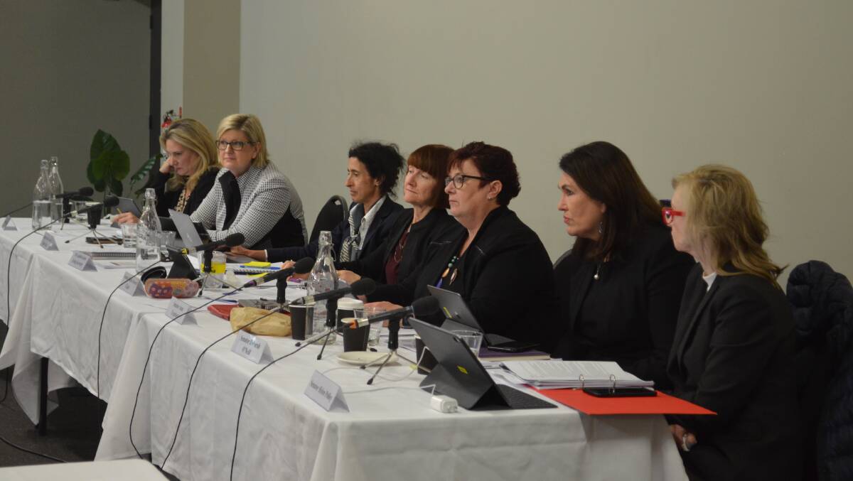 Senators listen to evidence at a hearing in Launceston. Picture: Adam Holmes