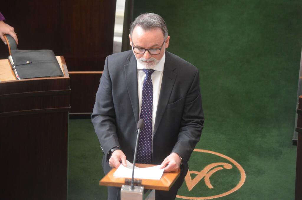 David O'Byrne addressed the parliament regarding his decision to resign from Labor caucus but continue serving as a Labor member. Picture: Matt Maloney