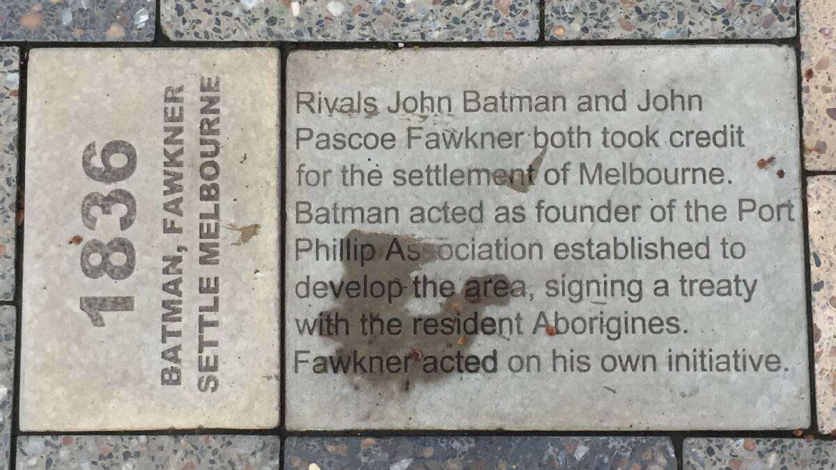 The paver in Launceston's Civic Square that mentions John Batman.
