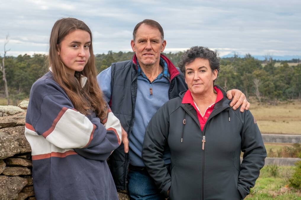 Olivia, Philip and Jenny Brown say they were living in peace on land owned by their family for generations - until the government announced a prison next door. Picture: Paul Scambler