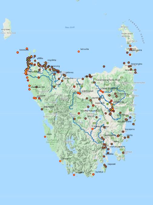 The Tasmanian Aboriginal Centre has compiled almost 180 place names for an online interactive map, including audio pronunciation guides.