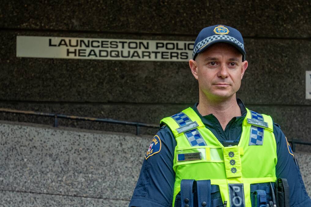 Inspector Nathan Johnston says the armed robbery at St Leondards did not pose a risk to the wider community, and that serious crime was down in Launceston. Picture: Paul Scambler