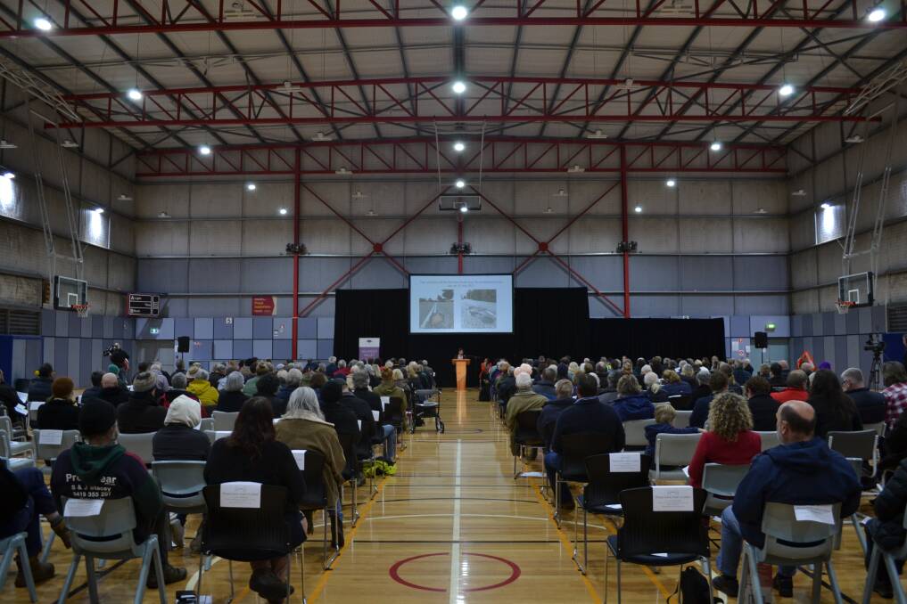 Hundreds attended a meeting in Deloraine on Wednesday to ask more questions about the proposal for a prison north of Westbury. Picture: Adam Holmes
